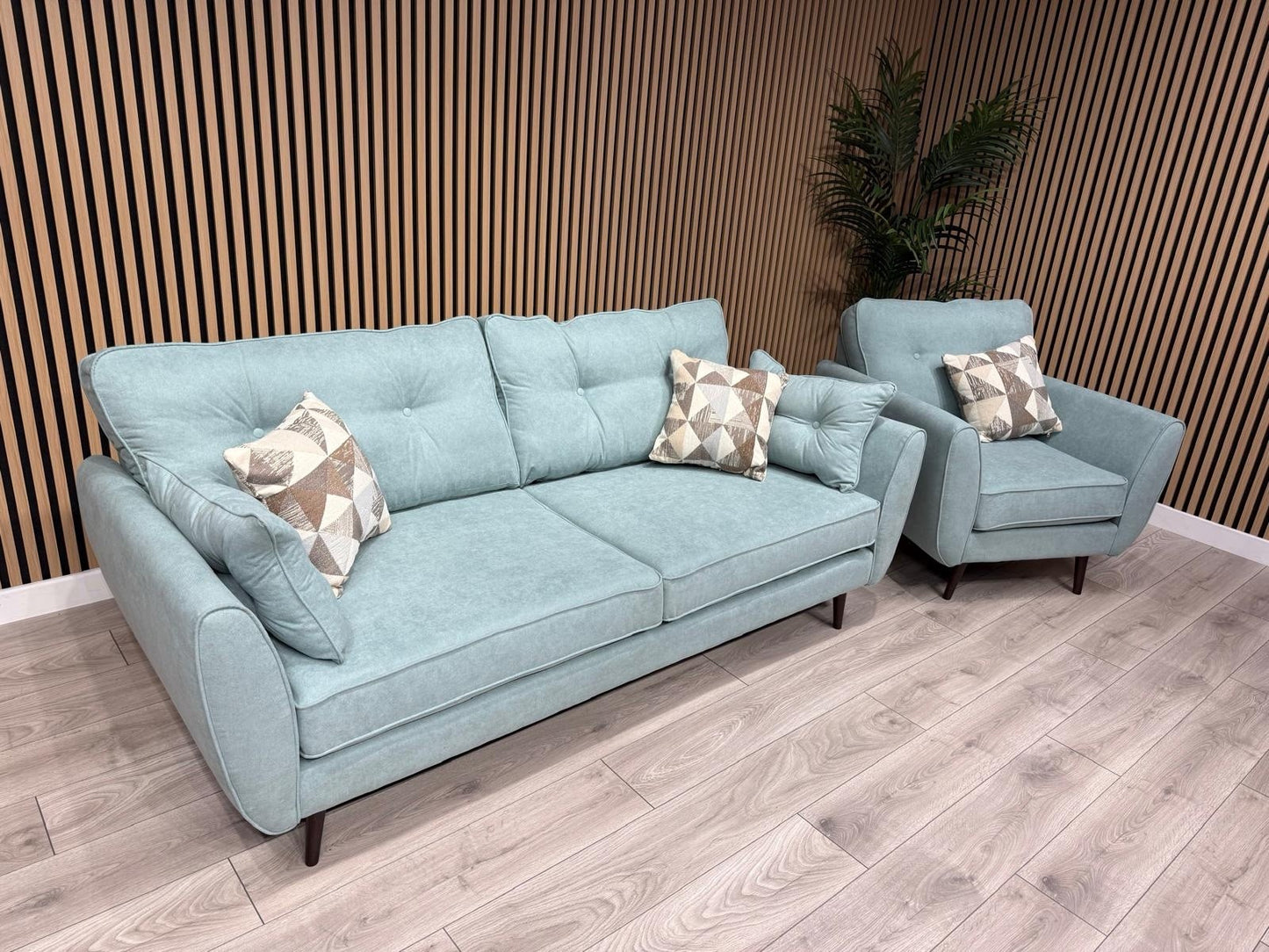 DFS - Zinc 3 Seater & Chair Fabric Seater Sofa Set RRP £1799