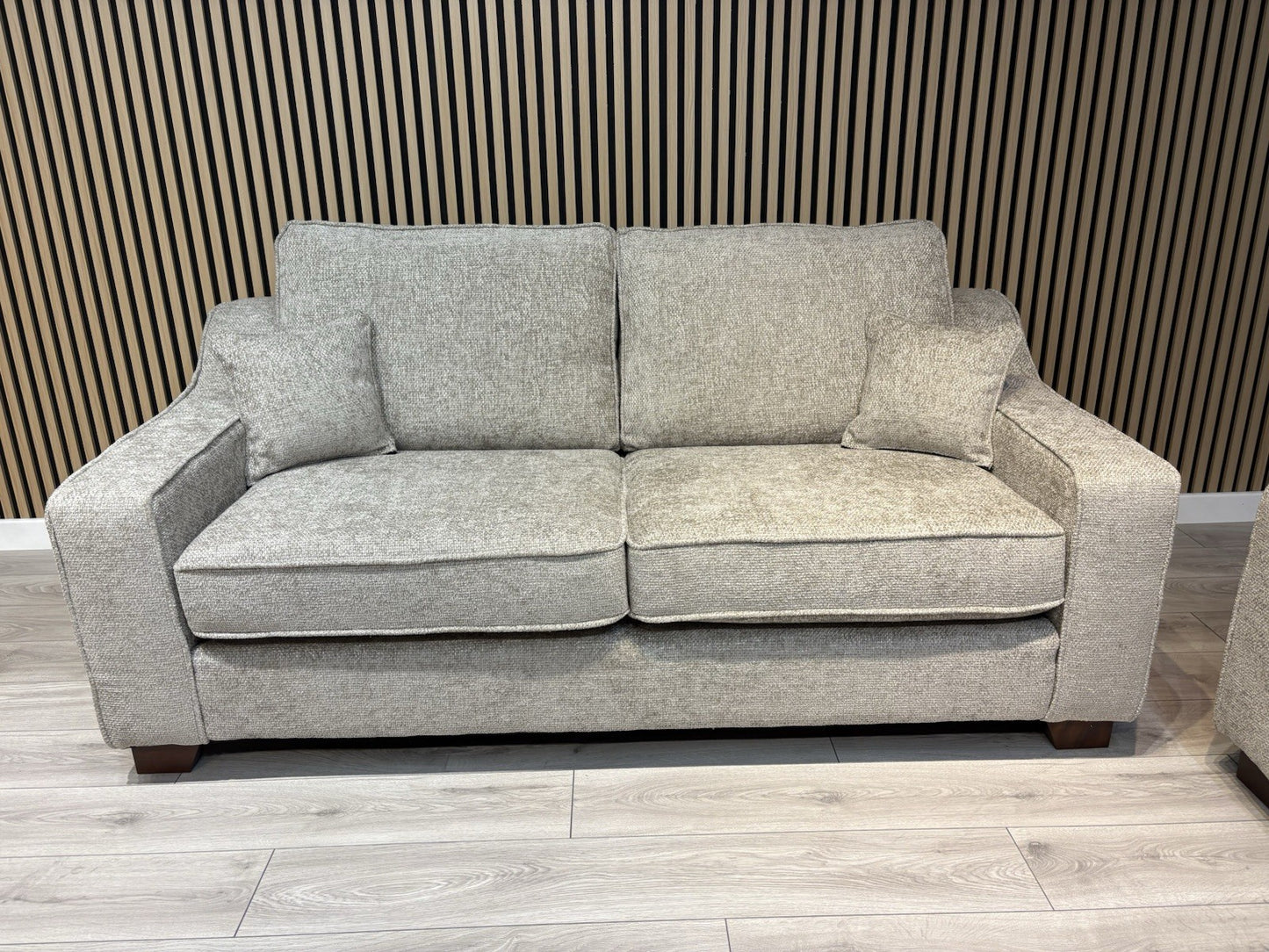 NEBRASKA Premium Fabric 3 Seater + 2 Seater Sofa Set, Stone - RRP £1,899
