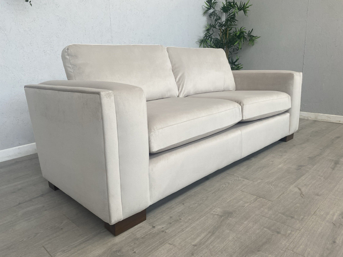 Very Home MAISON Velvet Fabric 3 Seater Sofa, Natural - RRP £1,199