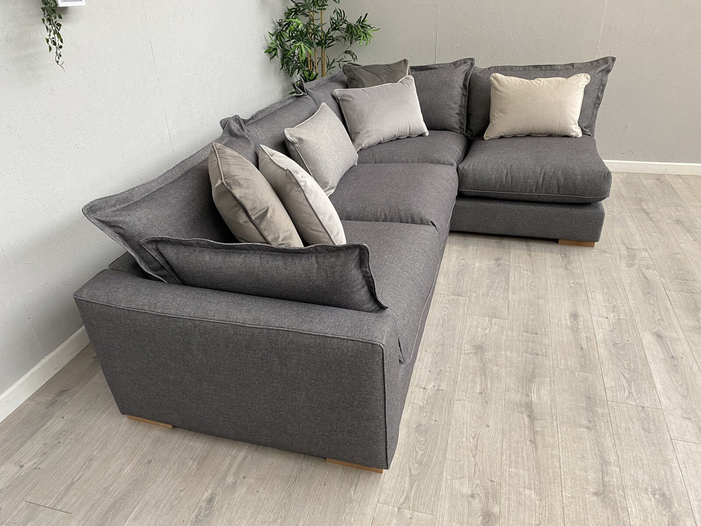 Sofology - GAIA Fabric RHF Open End Corner Sofa, Grey Slate Mix - RRP £3,499