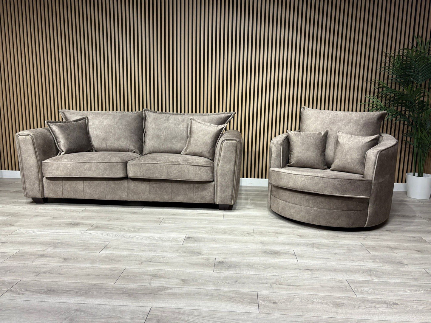 DFS - CHERISHED Style 3 Seater Sofa + Swivel Armchair, Formal Back - RRP £2,248