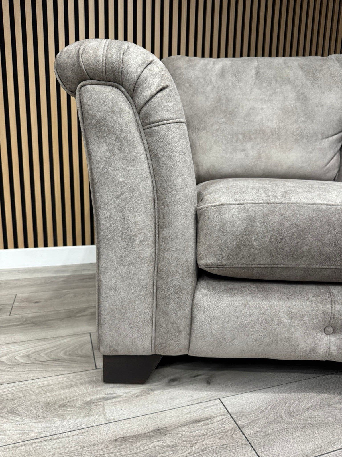 Furniture Village Boutique AURA Fabric 2 x Armchairs, Oatmeal - RRP £2,190