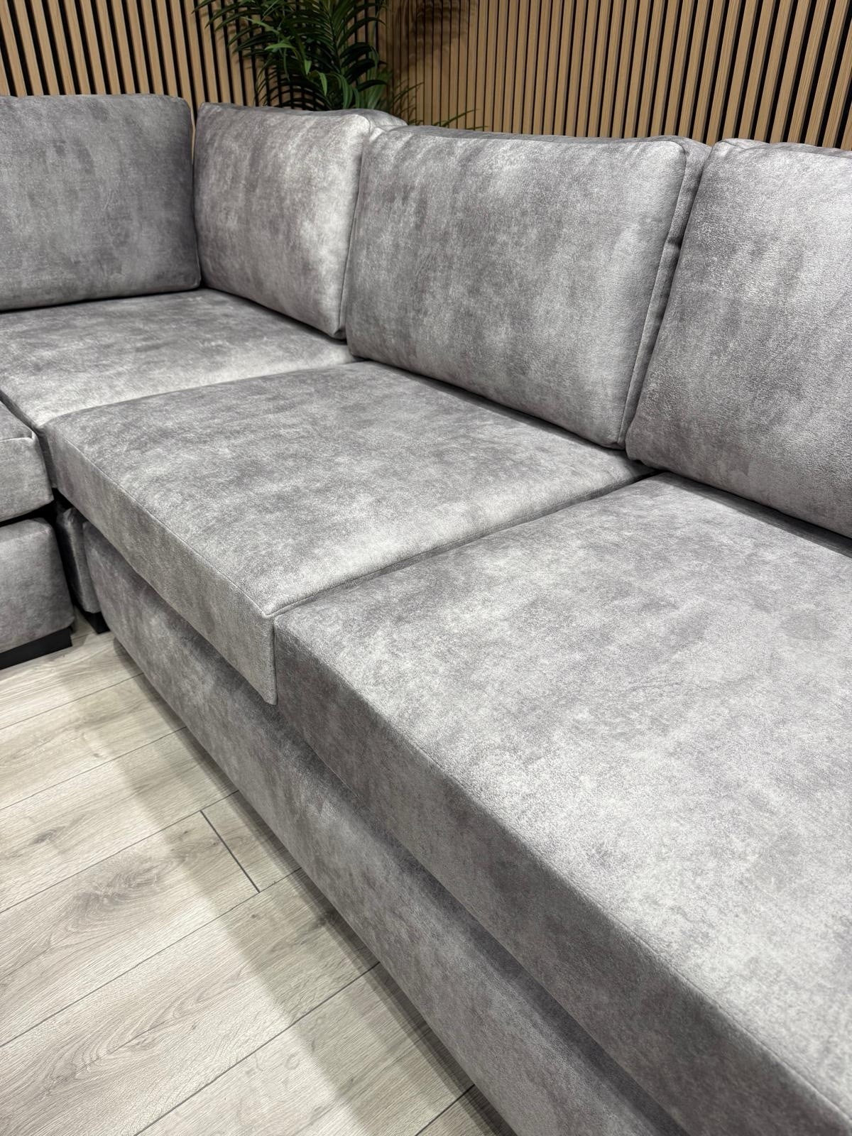 John Lewis Sample - Madrid Corner Sofa Fabric 2c2 Seater + Stool RRP £2599