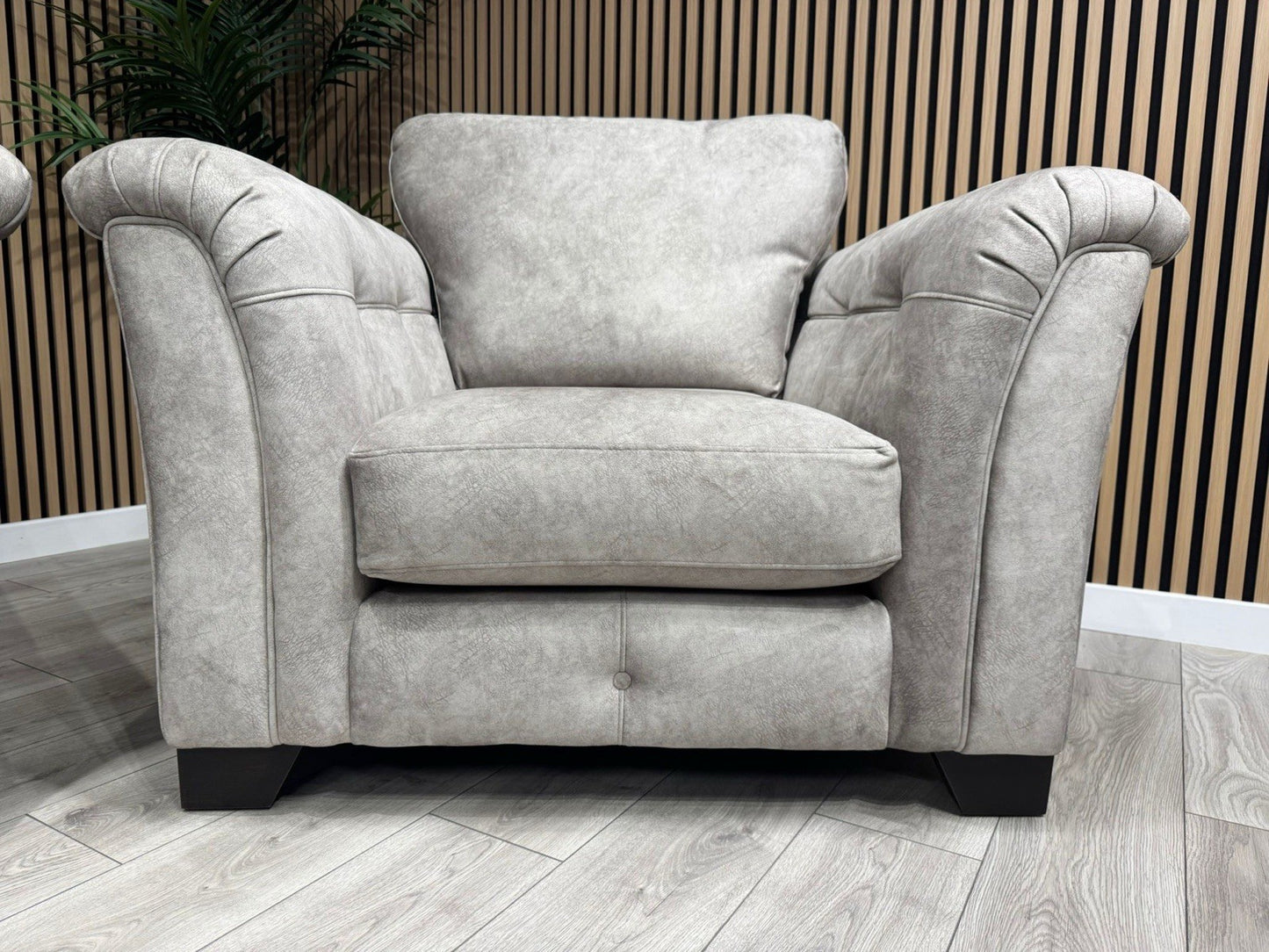 Furniture Village Boutique AURA Fabric 2 x Armchairs, Oatmeal - RRP £2,190