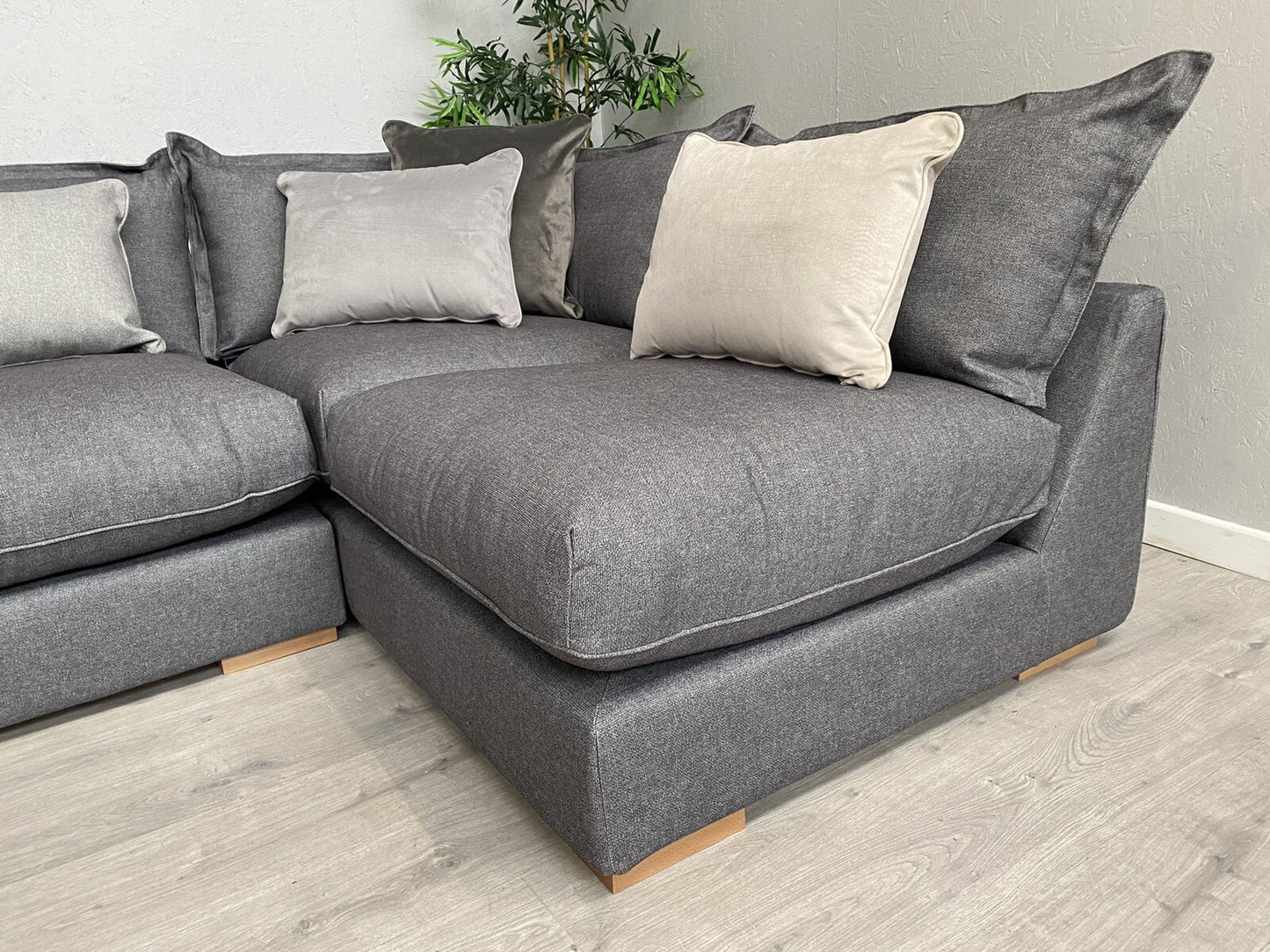 Sofology - GAIA Fabric RHF Open End Corner Sofa, Grey Slate Mix - RRP £3,499