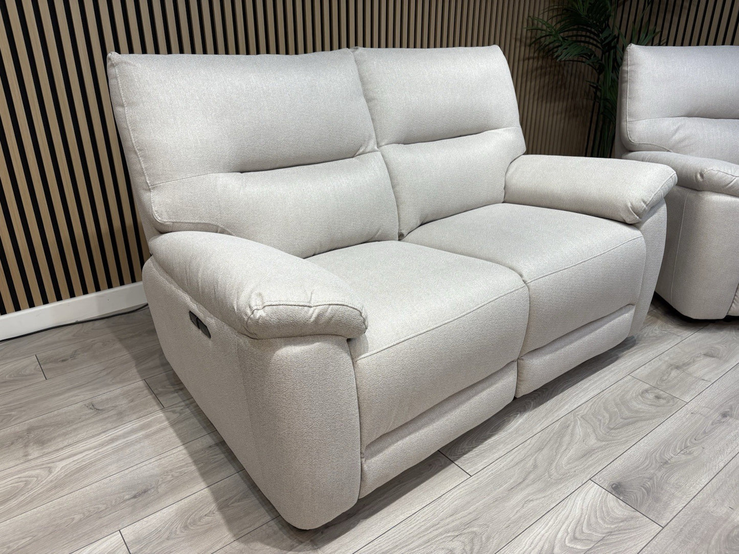 DFS - CAYDANCE Fabric 2 Seater Sofa + Armchair + Stool, Recliners - RRP £2,018