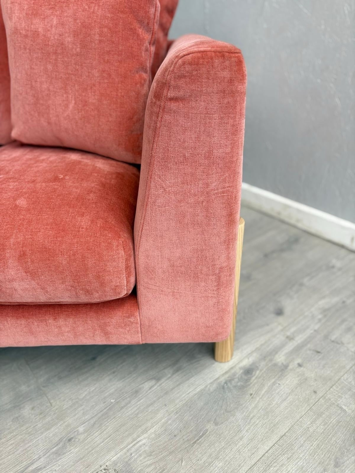 Habitat ASTON Fabric RHF Chaise Corner Sofa + Armchair, Papaya - RRP £2,350