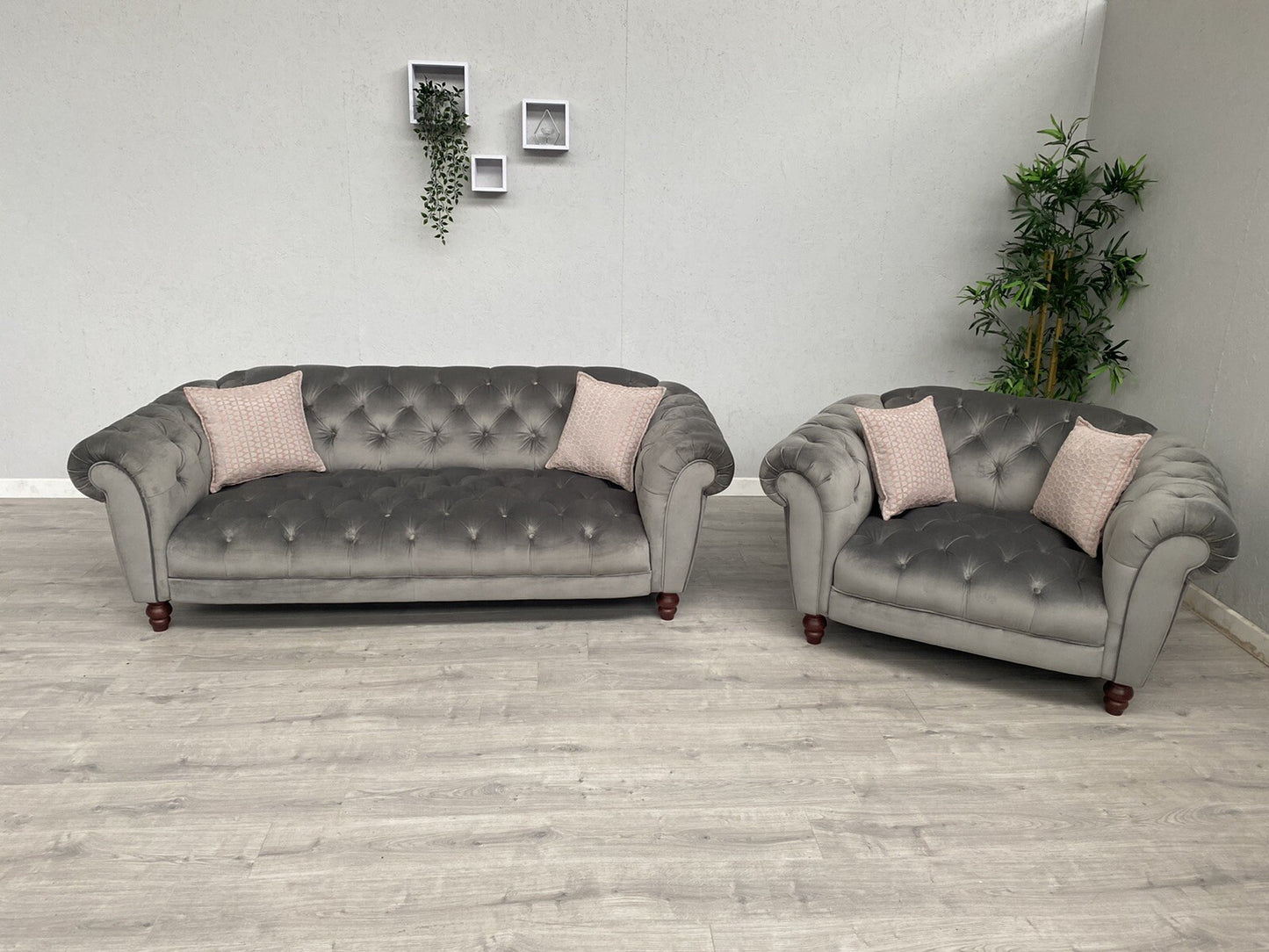Alexander James Luisa Chesterfield 3 Seater Sofa + Armchair Set - RRP £3,930