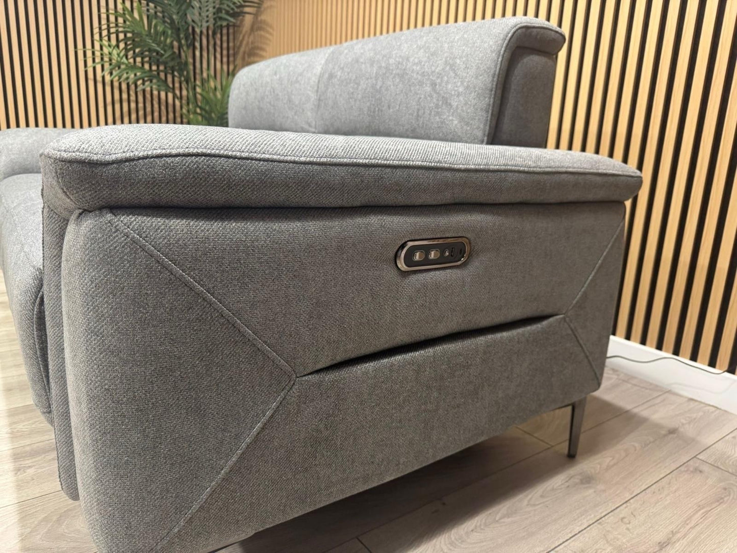 DFS Sample - SAN MATEO Style Fabric 3 + 2 Seater Power Sofa Set - RRP £3,098