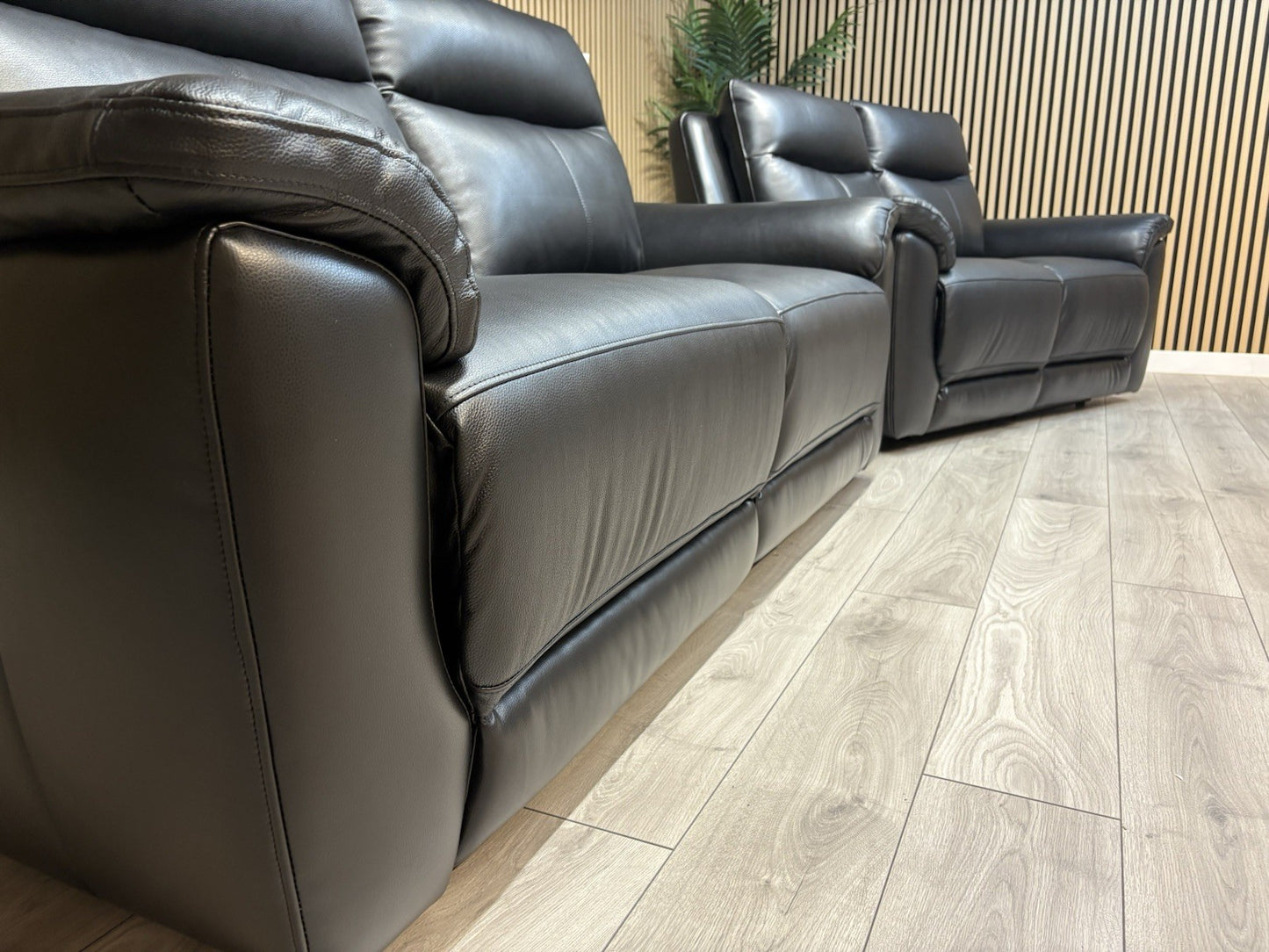 NAVONA 3 Seater + 2 Seater Leather Sofa Set, Power Recliners - RRP £3,498