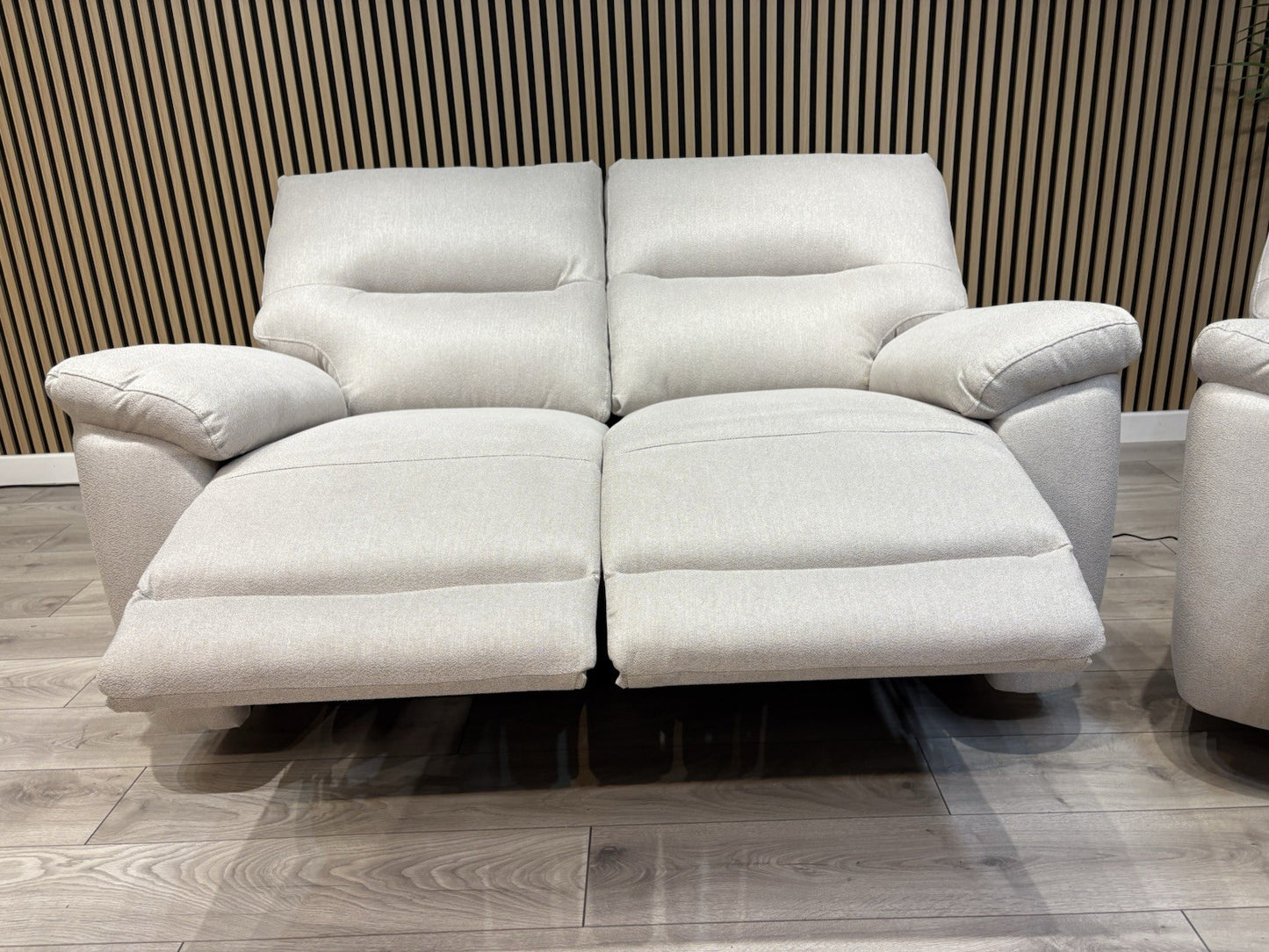 DFS - CAYDANCE Fabric 2 Seater Sofa + Armchair + Stool, Recliners - RRP £2,018