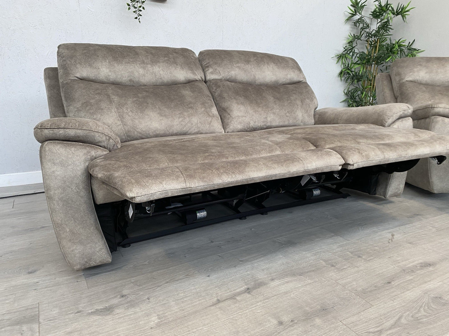 Furniture Village SLOANE Fabric 3 Seater Sofa + Armchair, Power Recliners