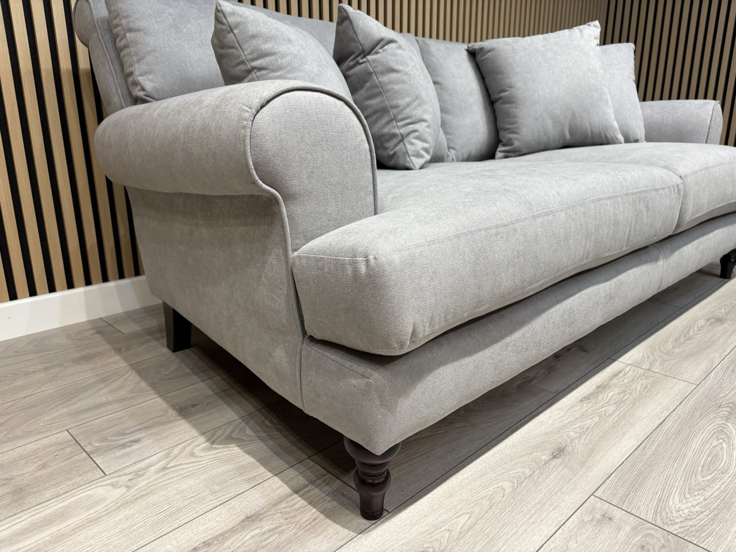 Laura Ashley LYNDEN Style Fabric 3 Seater + 2 Seater Sofa Set, Grey - RRP £2,500