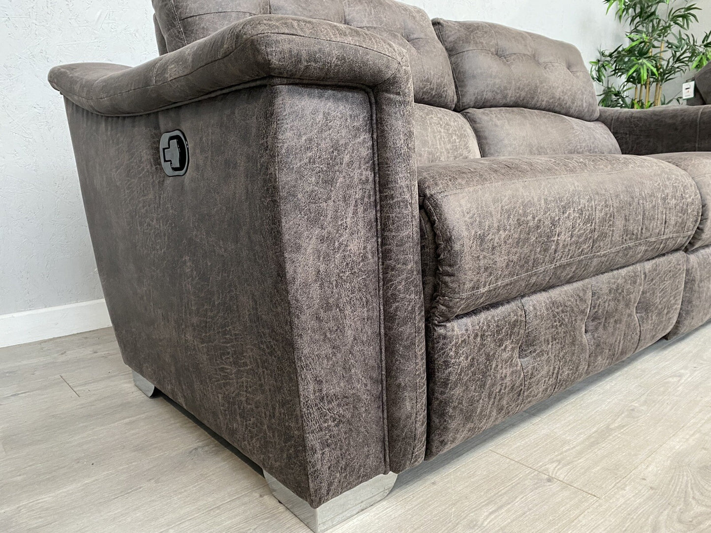 DFS - La-Z-Boy HOLLYWOOD Fabric 3 Seater Manual Recliner Sofa + Cuddler Armchair