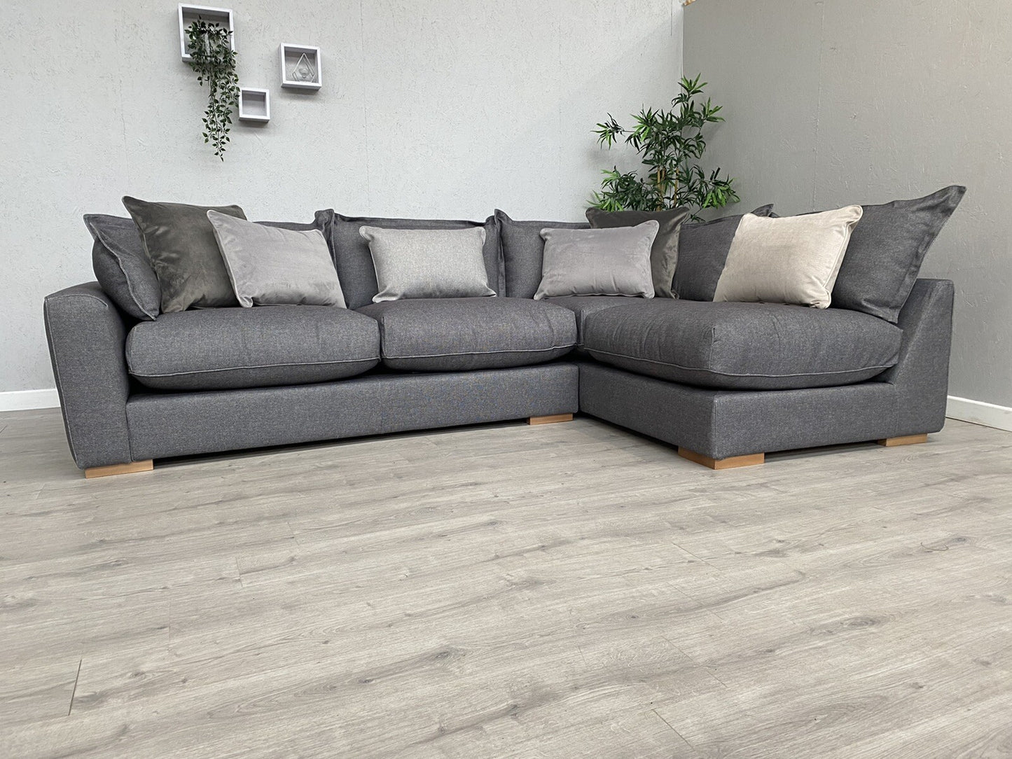 Sofology - GAIA Fabric RHF Open End Corner Sofa, Grey Slate Mix - RRP £3,499
