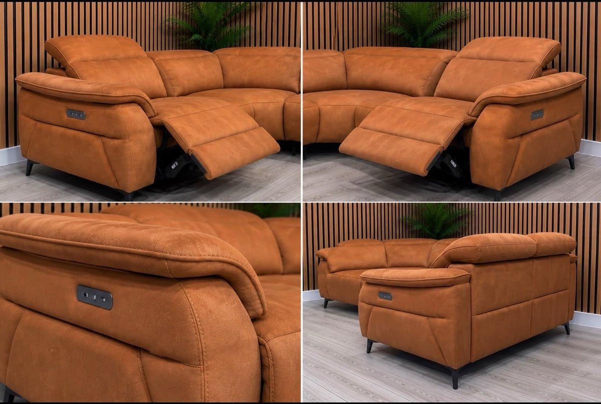 Furniture Village MOET Style Fabric RHF Power Recliner Corner Sofa - RRP £4,295