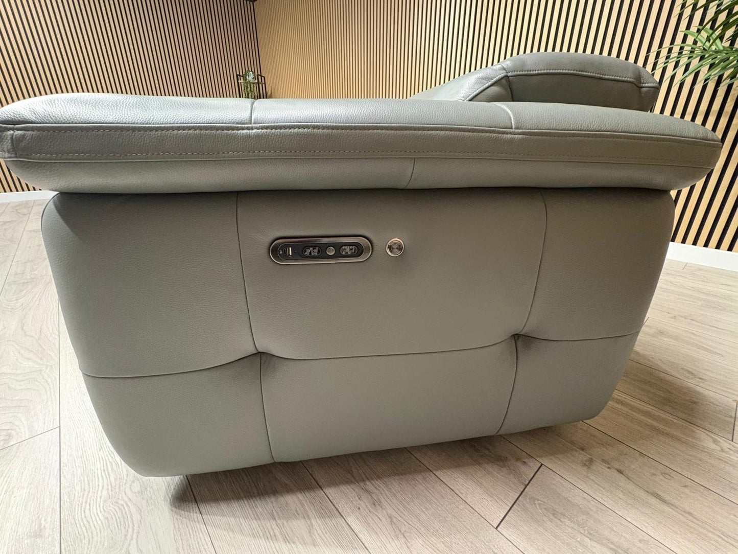 F. Village INCA Style Leather 3 + 2 Seater Power Recliner Sofa, Heated Seats