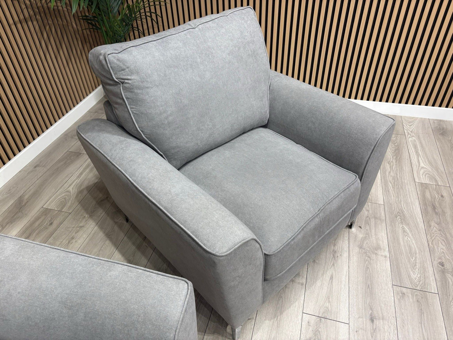 Furniture Village LEGEND Fabric 3 Seater Sofa + Armchair, Pewter - RRP £1,990