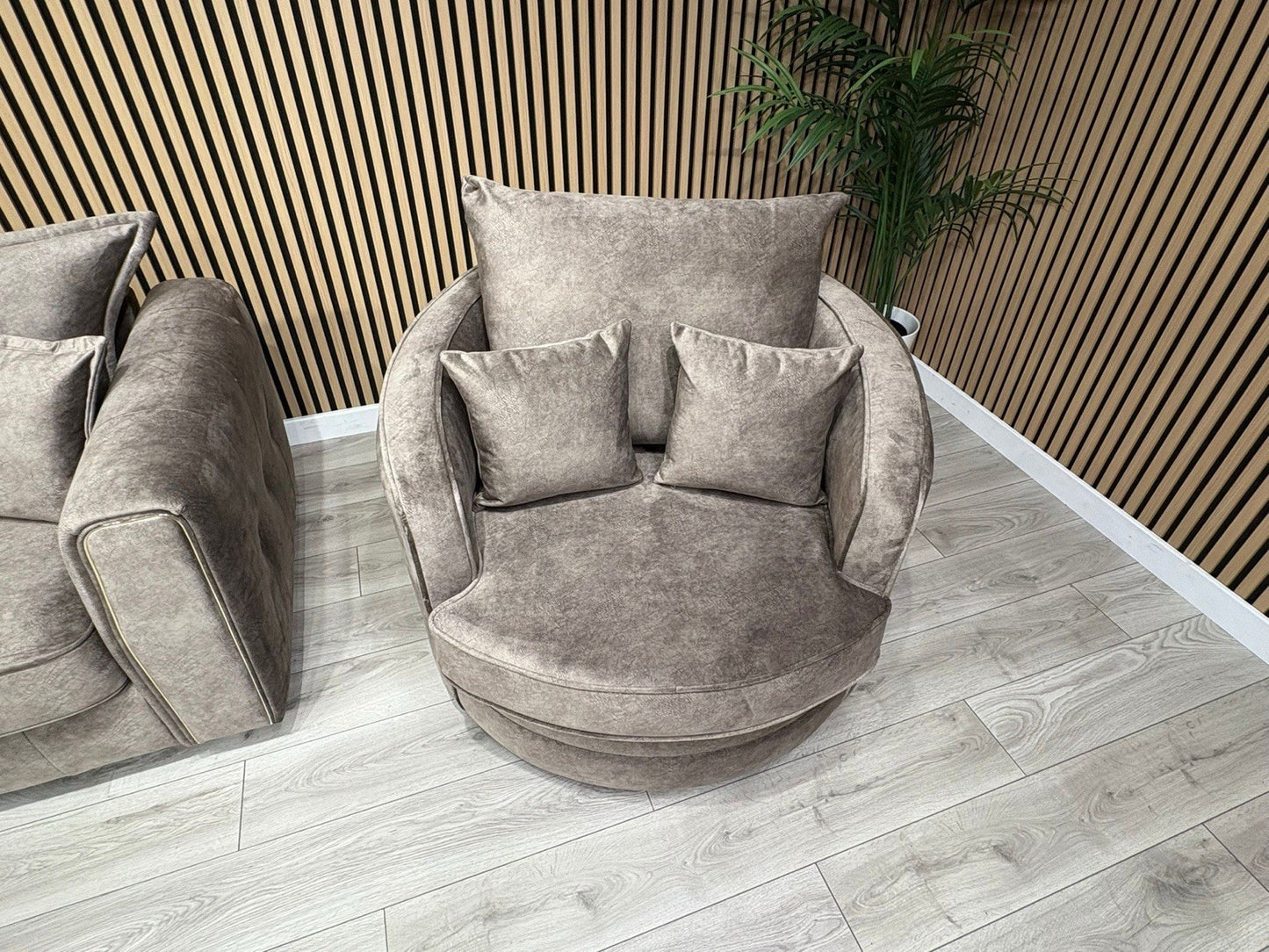 DFS - CHERISHED Style 3 Seater Sofa + Swivel Armchair, Formal Back - RRP £2,248
