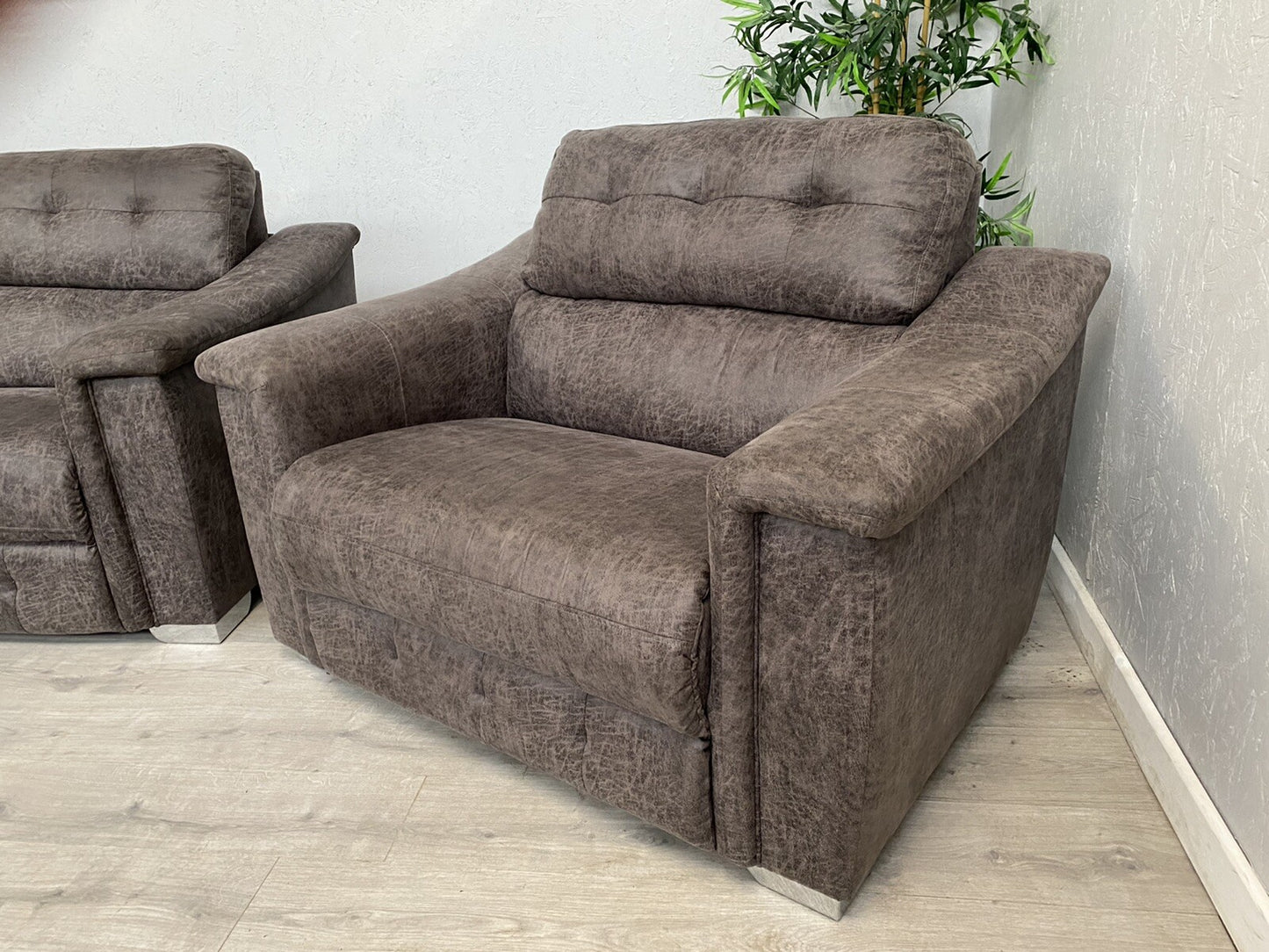 DFS - La-Z-Boy HOLLYWOOD Fabric 3 Seater Manual Recliner Sofa + Cuddler Armchair