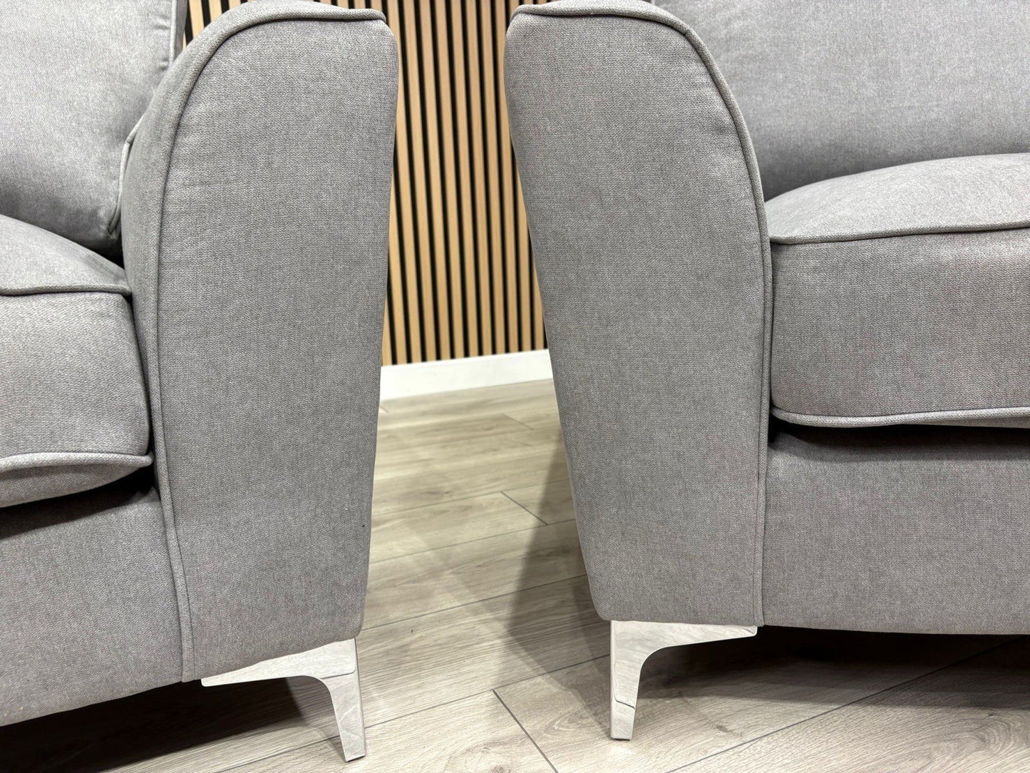 Furniture Village LEGEND Fabric 3 Seater Sofa + Armchair, Pewter - RRP £1,990