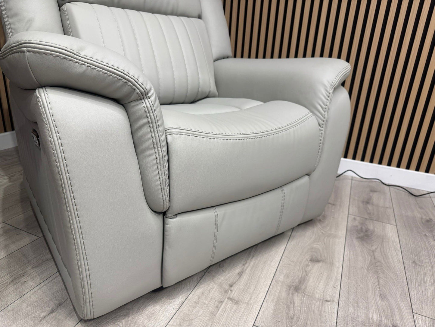DOMINO Leather 3 Seater Sofa + 2 x Armchairs Set, Power Recliners - RRP £3,495