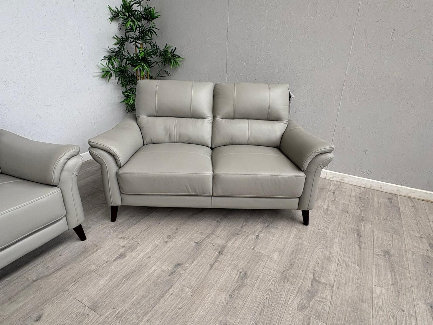 Furniture Village WINNER Leather 3 + 2 Seater Sofa Set, Light Grey - RRP £1,890
