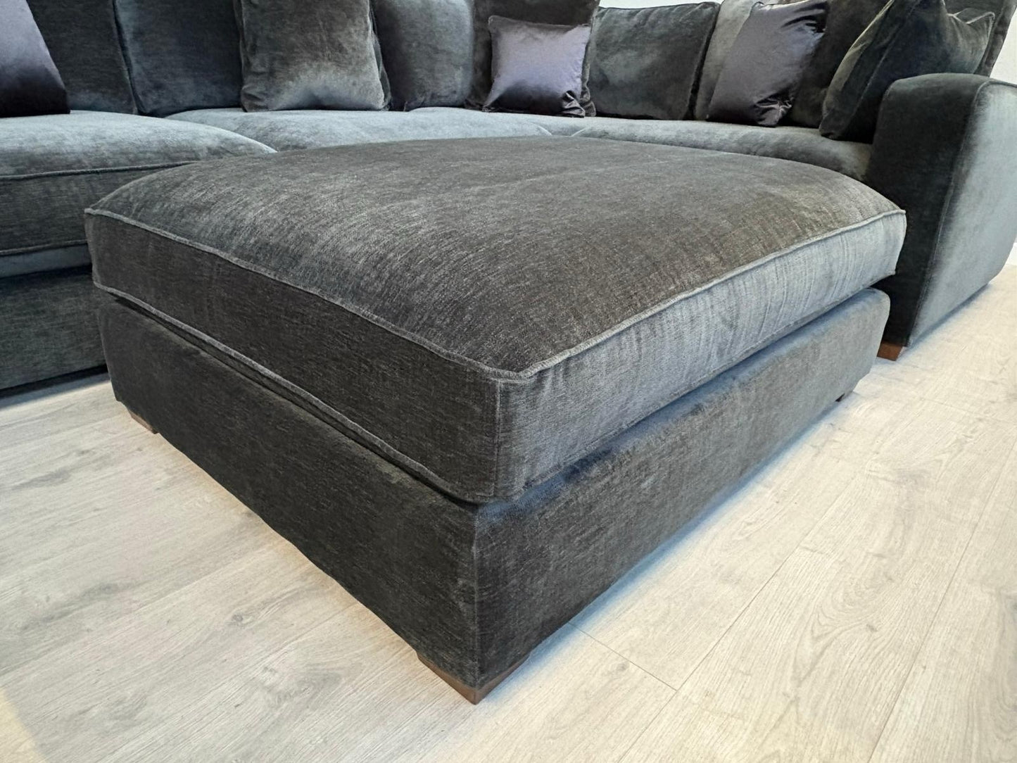 Sofology CAVALLI Fabric 3 Corner 1.5 Sofa + Footstool, Slate - RRP £5,798