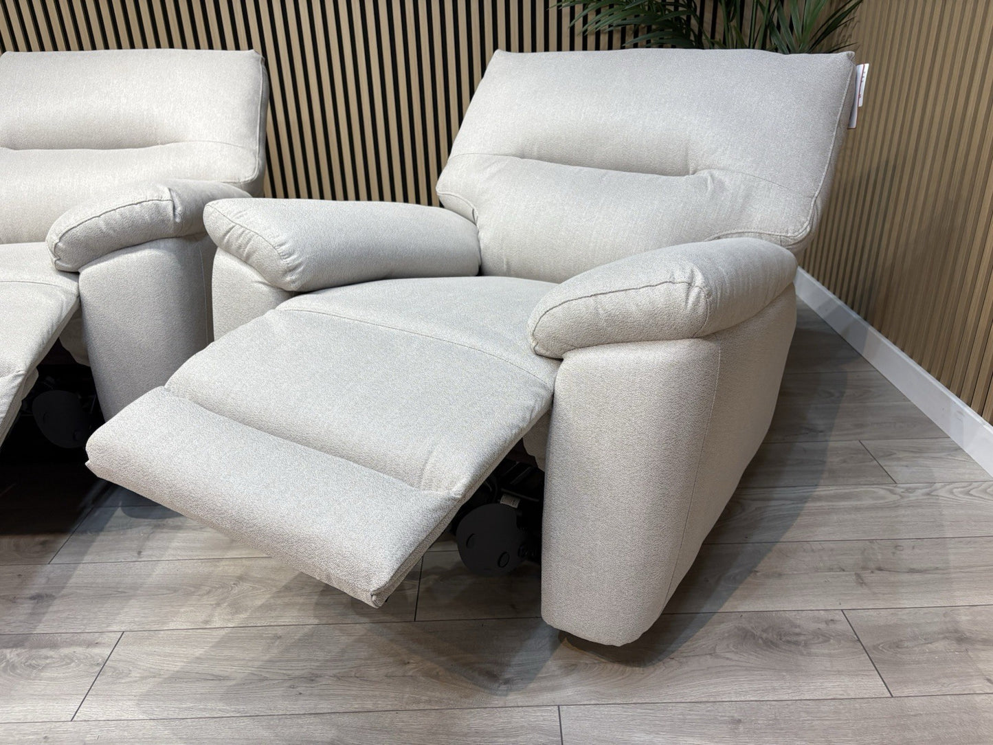 DFS - CAYDANCE Fabric 2 Seater Sofa + Armchair + Stool, Recliners - RRP £2,018