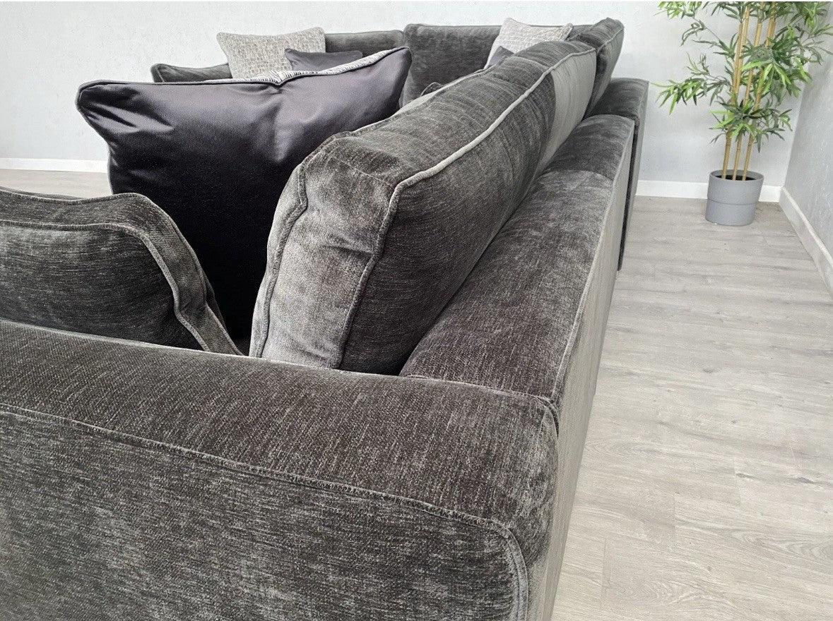 Sofology - CAVALLI Fabric Corner Sofa, 3 Corner 1.5 Chenille Slate - RRP £4,599