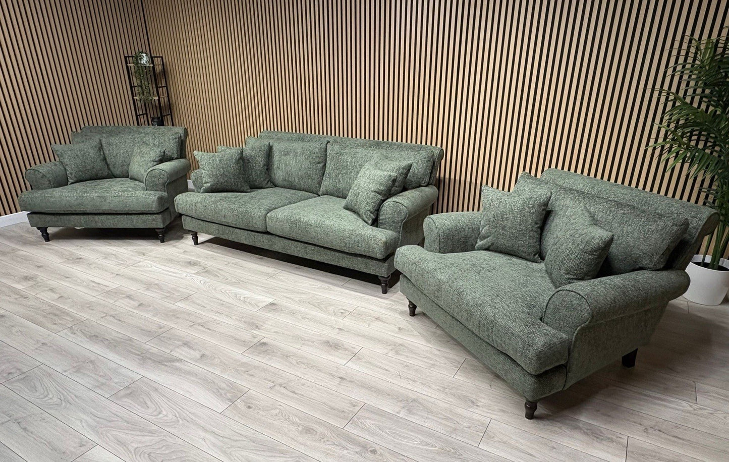 Laura Ashley LYNDEN Style Fabric 3 Seater Sofa + 2 x Armchairs Set - RRP £3695