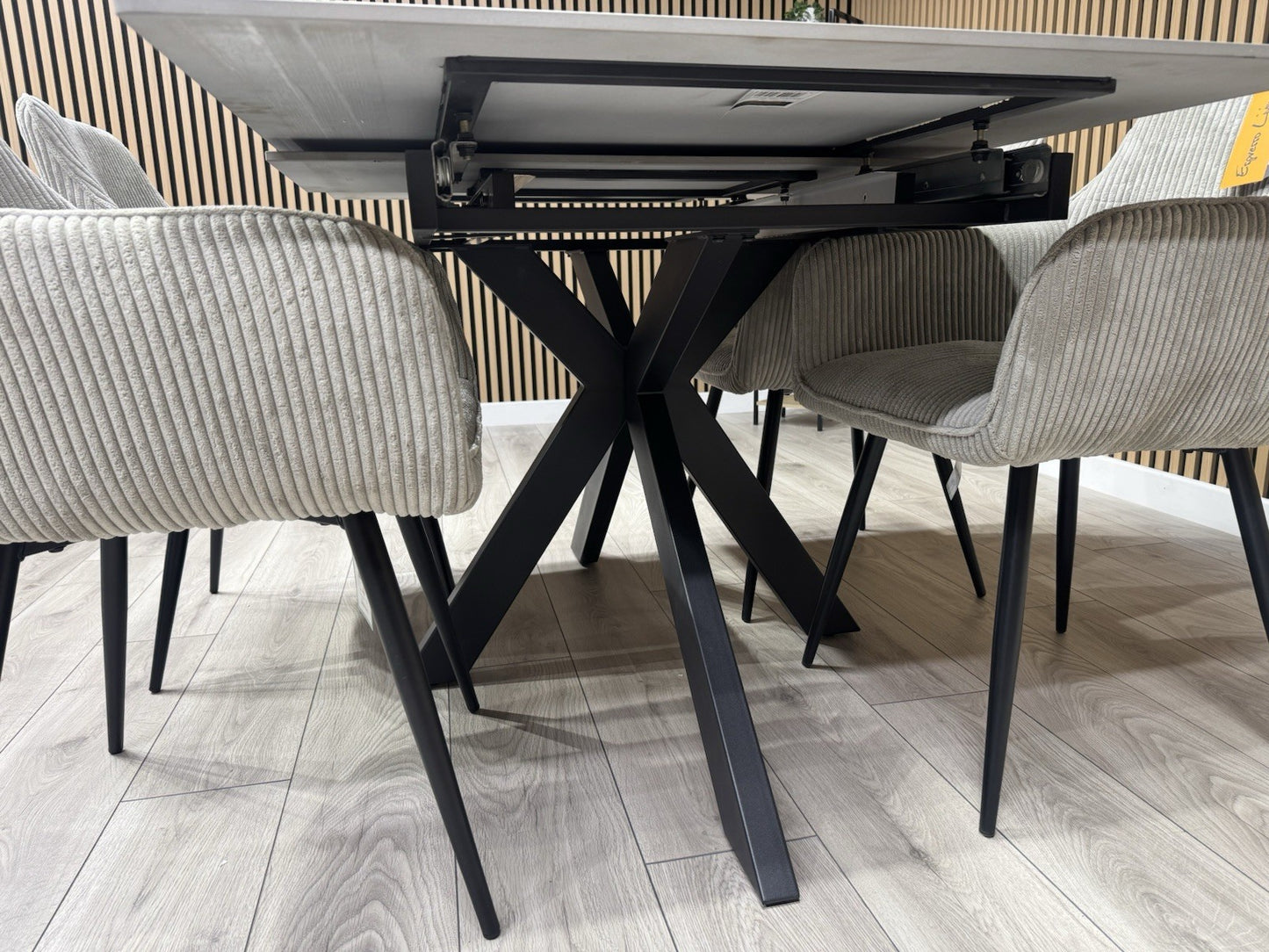 NEXT Sample - CRETE Marble Effect Extending Dining Table + 4 x Chairs. RRP £1899