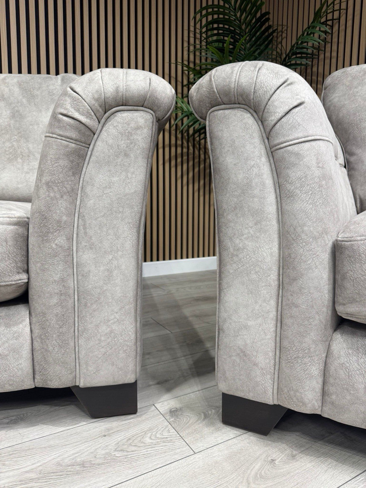 Furniture Village Boutique AURA Fabric 2 x Armchairs, Oatmeal - RRP £2,190