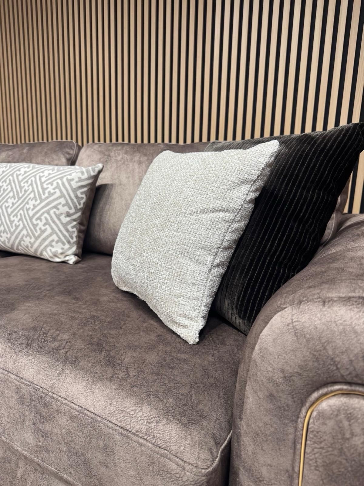 DEVINE Glamour Large Fabric 4 Seater Sofa + Love Chair Armchair - RRP £2,398