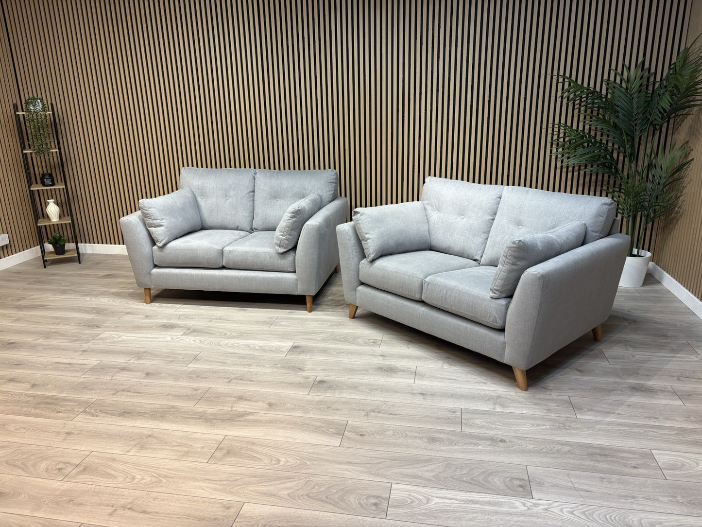 John Lewis ALFIE Fabric 2 x Small 2 Seater Sofa Set, Light Grey - RRP £1,598