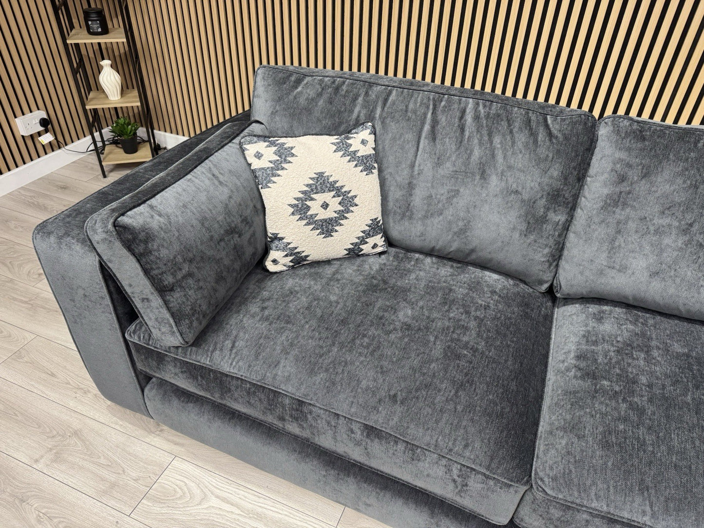 Sofology CAVALLI Style Fabric Small 3 Corner 1.5 Sofa, Slate - RRP £4,499