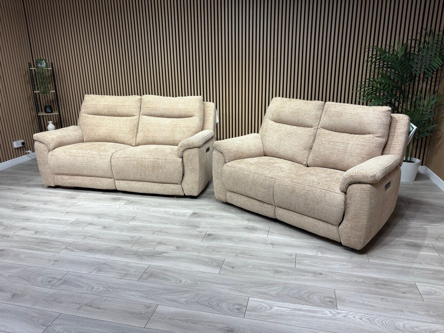 DFS NAVONA 3 Seater + 2 Seater Fabric Sofa Set, Power Recliners - RRP £3,298