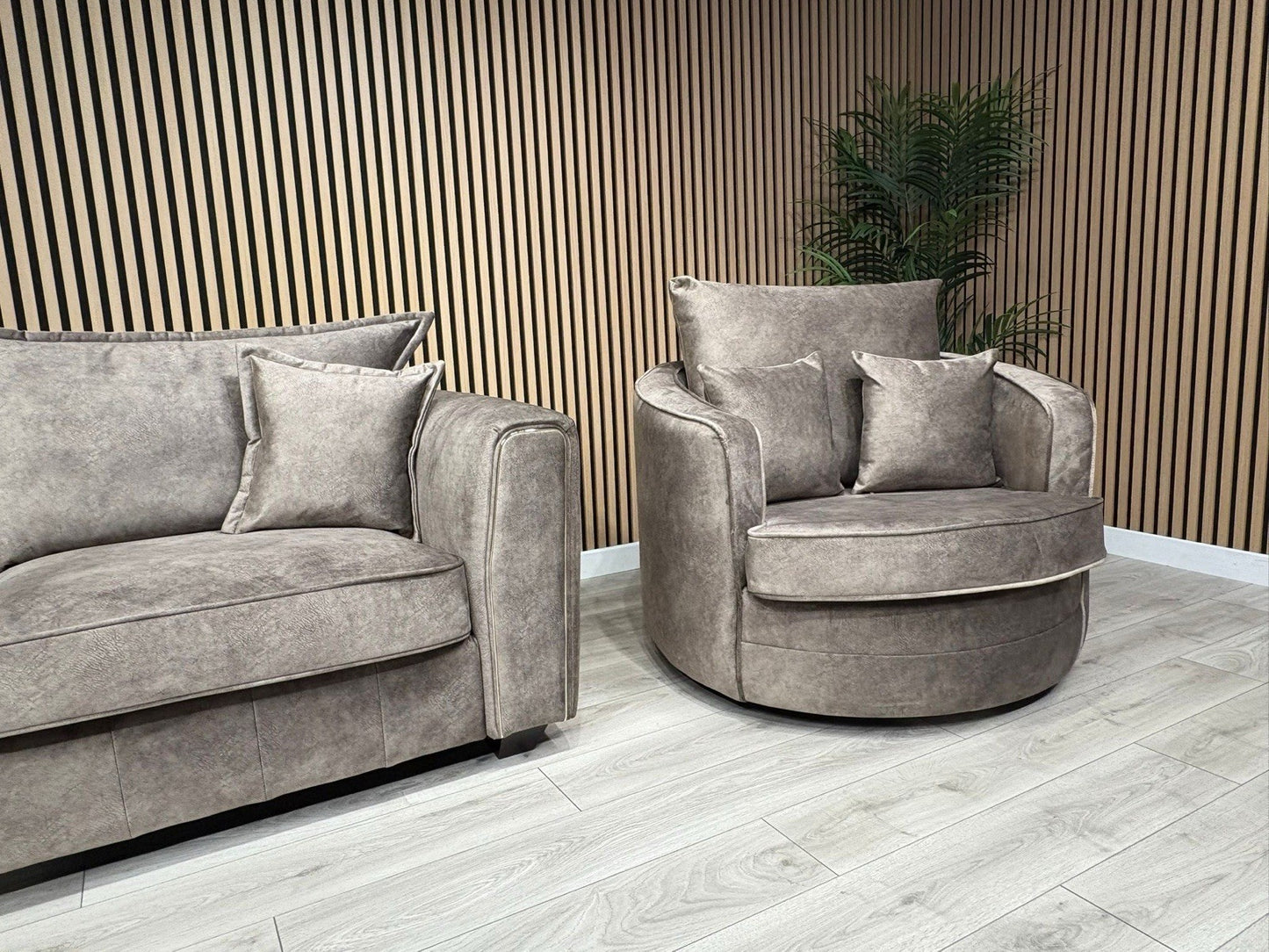 DFS - CHERISHED Style 3 Seater Sofa + Swivel Armchair, Formal Back - RRP £2,248