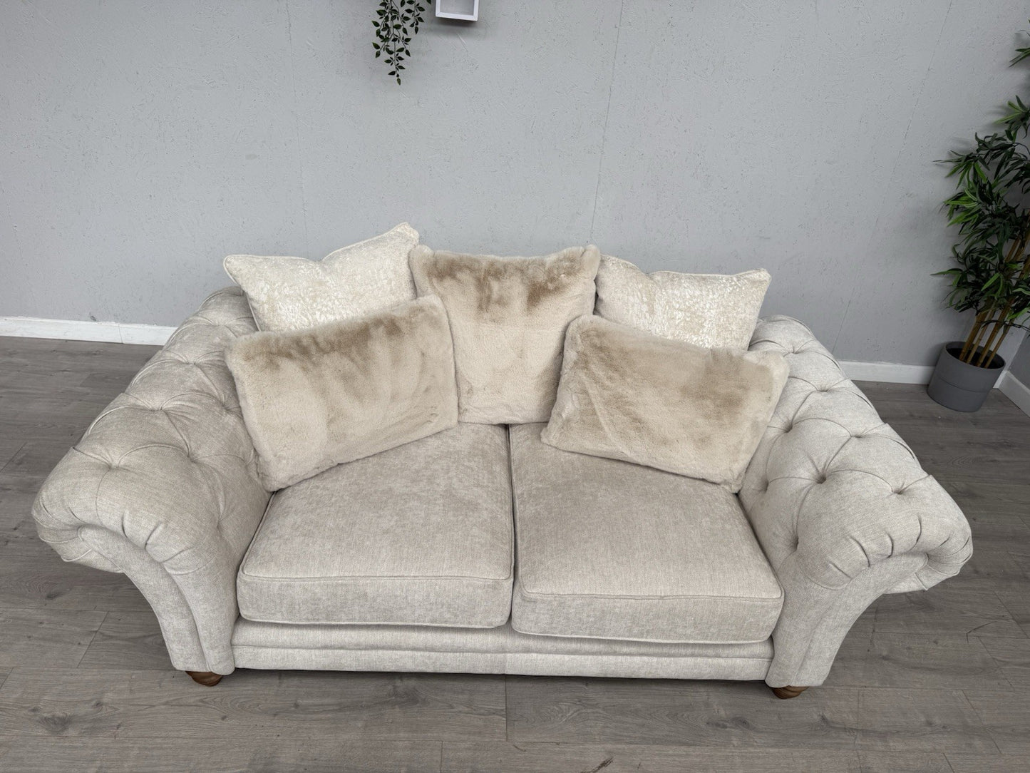 Furniture Village BLENHEIM Fabric 2 Seater Sofa Scatter Back Ivory - RRP £2495
