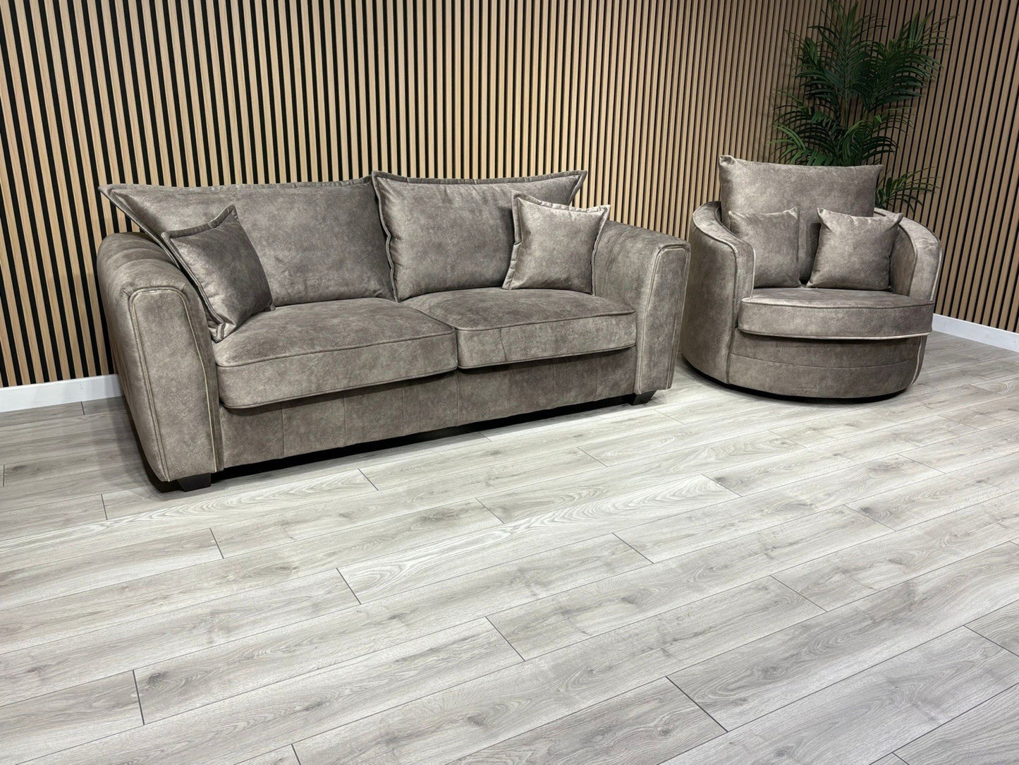 DFS - CHERISHED Style 3 Seater Sofa + Swivel Armchair, Formal Back - RRP £2,248