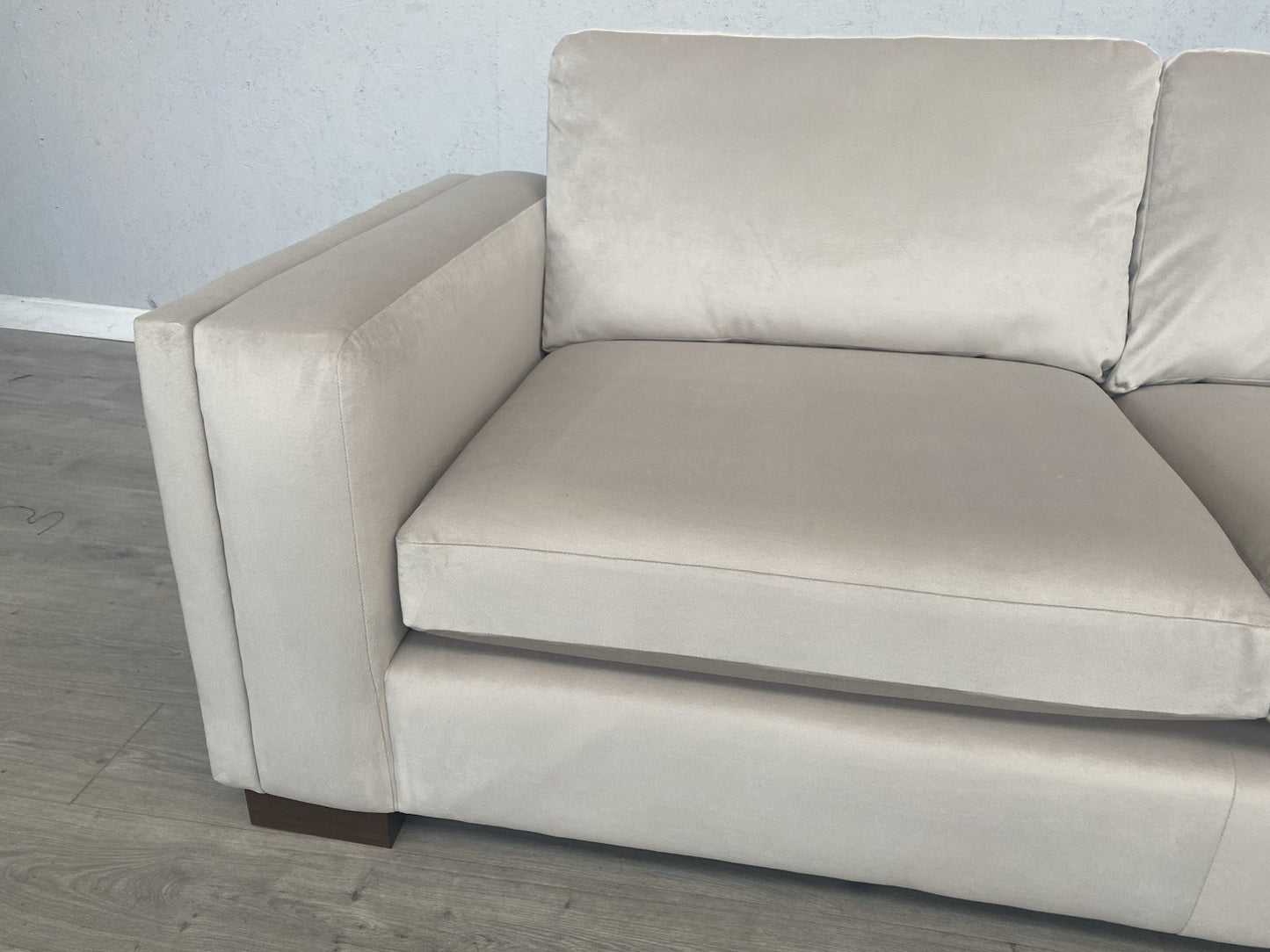 Very Home MAISON Velvet Fabric 3 Seater Sofa, Natural - RRP £1,199