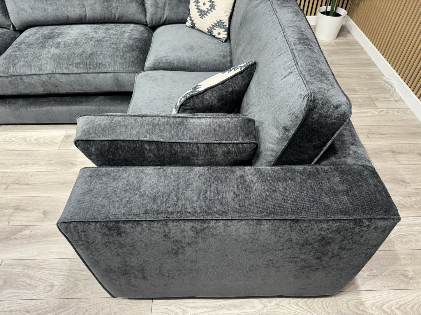 Sofology CAVALLI Style Fabric Small 3 Corner 1.5 Sofa, Slate - RRP £4,499