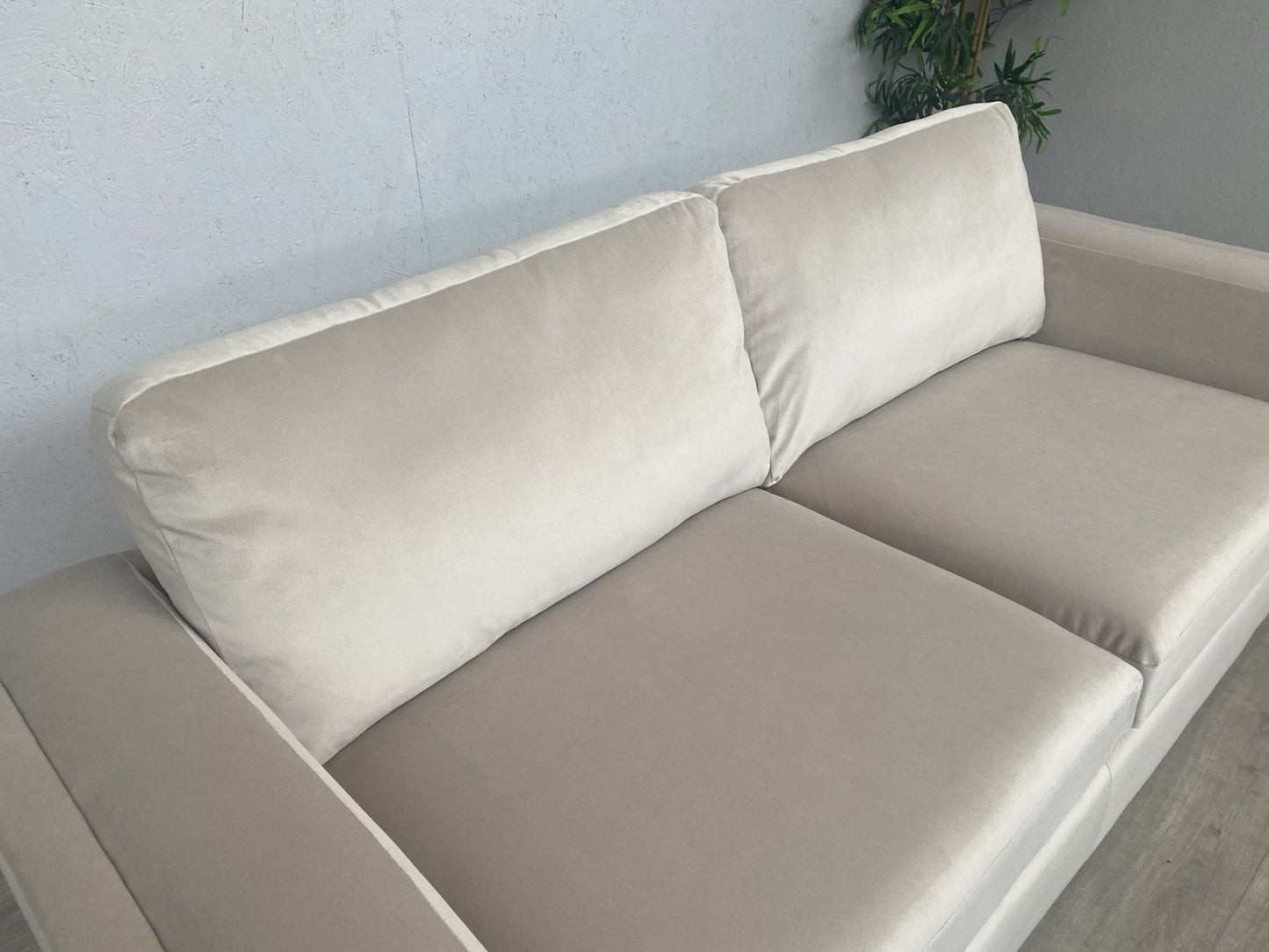 Very Home MAISON Velvet Fabric 3 Seater Sofa, Natural - RRP £1,199