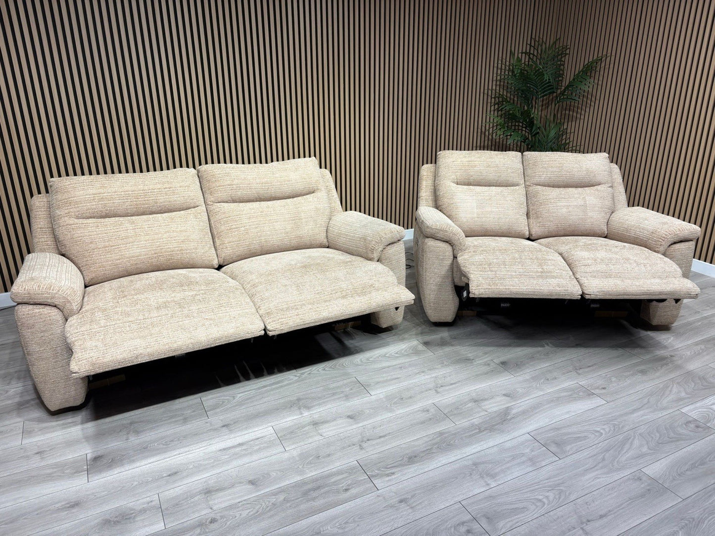DFS NAVONA 3 Seater + 2 Seater Fabric Sofa Set, Power Recliners - RRP £3,298