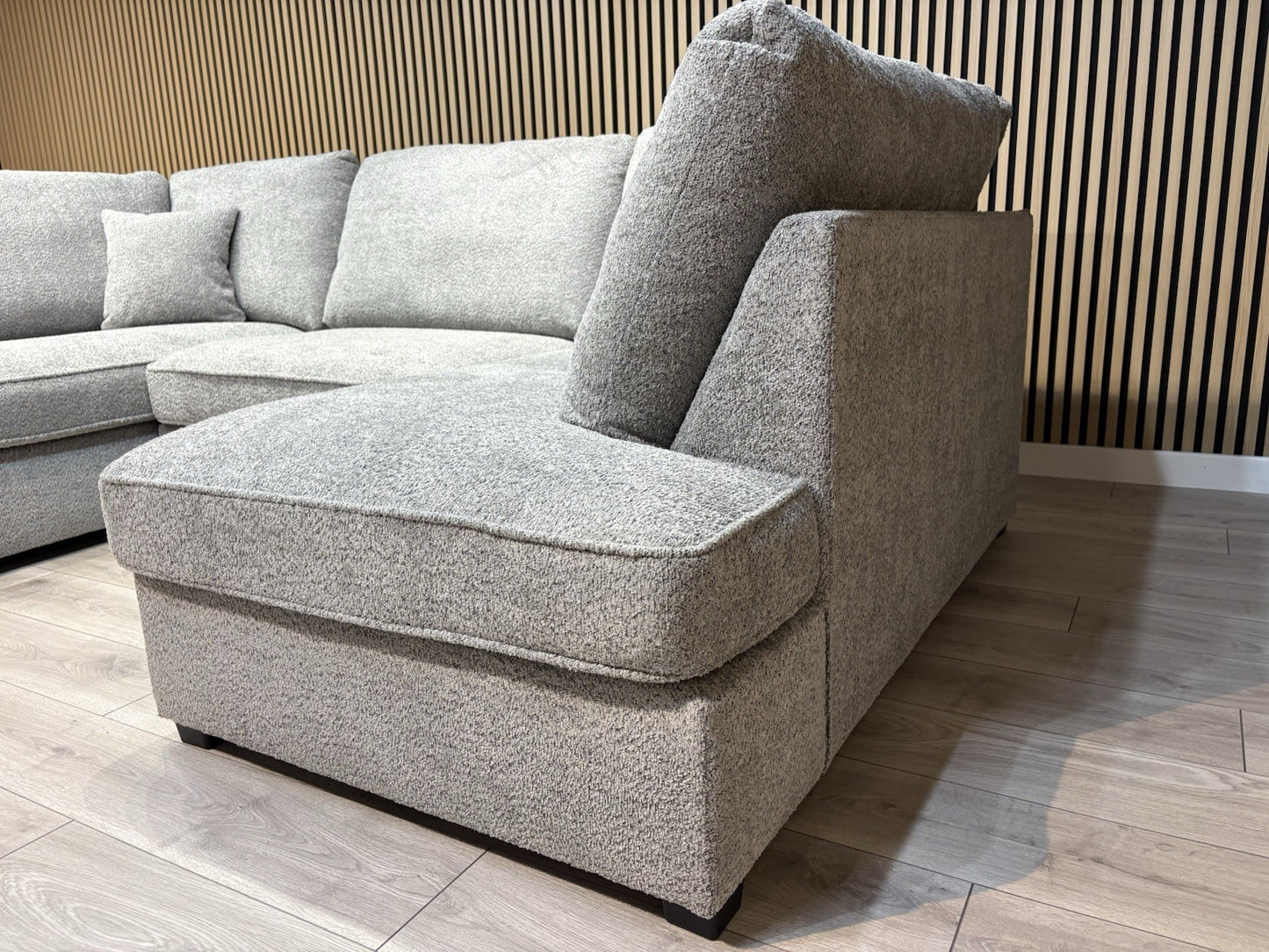 CARNABY Premium Fabric U Shaped Corner Chaise Sofa + Footstool - RRP £1,999