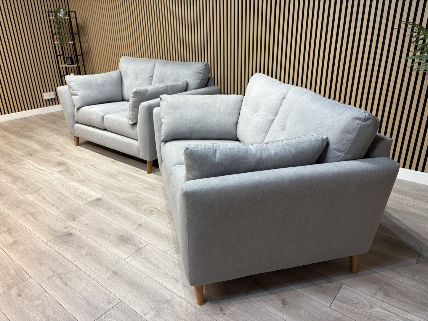 John Lewis ALFIE Fabric 2 x Small 2 Seater Sofa Set, Light Grey - RRP £1,598