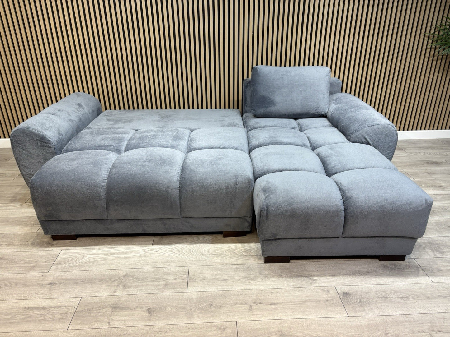 AZZURO Premium Fabric Corner Chaise Sofa Bed with Storage, Grey - RRP £1,799