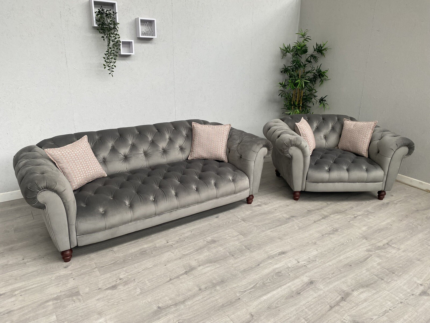 Alexander James Luisa Chesterfield 3 Seater Sofa + Armchair Set - RRP £3,930