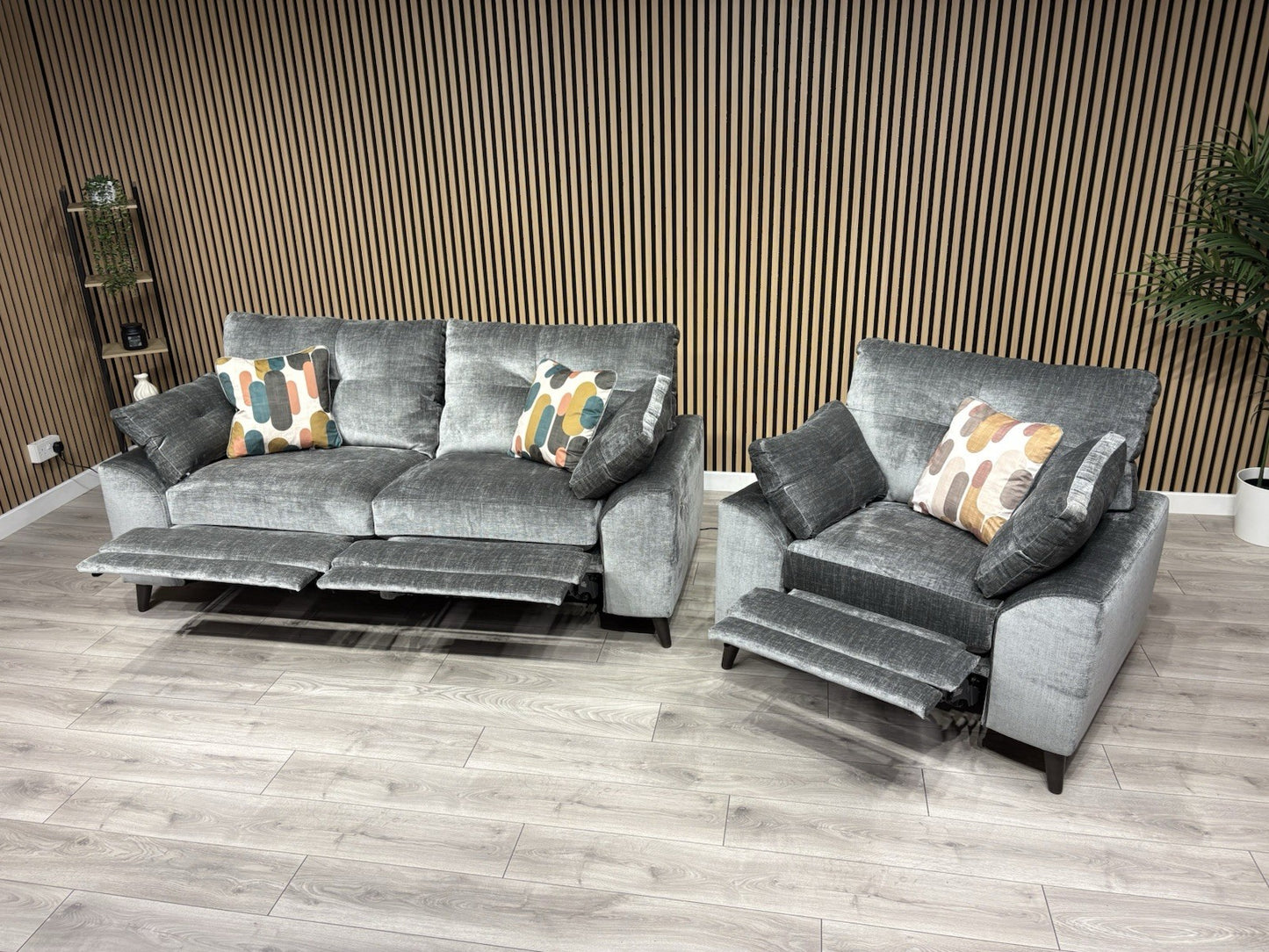 Furniture Village MALIBU Fabric 3 Seater Sofa + Armchair, Recliners - RRP £3,440