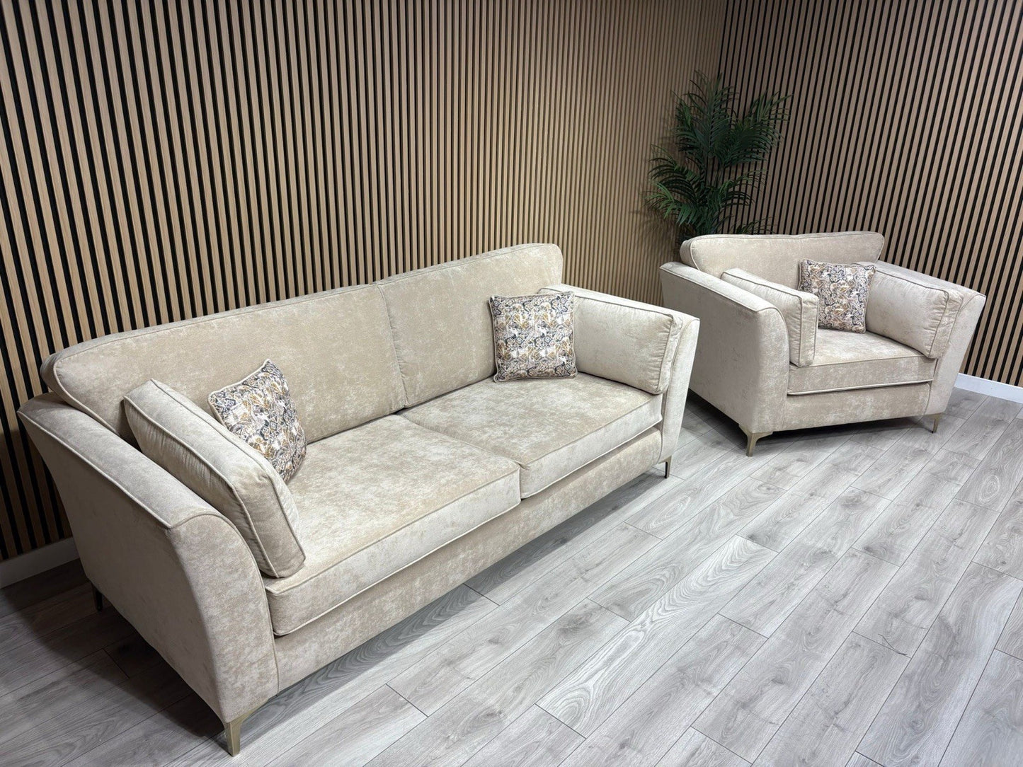 Furniture Village SASHA Fabric 4 Seater Sofa + Large Cuddle Armchair - RRP £3490